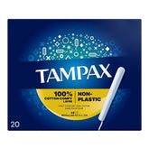Tampax - Non Plastic Cotton Tampons Regular, 20 pcs: Made with a 100% cotton comfy layer and a non-plastic applicator, these eco-conscious tampons are ideal for regular absorbency.